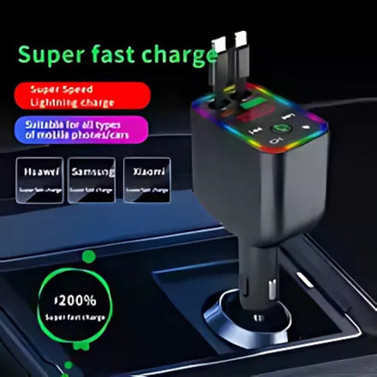 DriveTune Pro | FM-Transmitter für Auto & kabelloses MP3-Carkit mit LED-Beleuchtung in 7 Farben